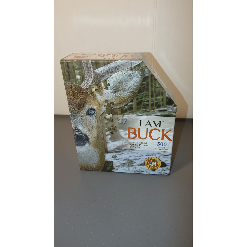 Madd Capp I Am Buck Jigsaw Puzzle Unisex 300pc Brown New Animal Head Shaped 6021